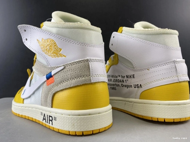 Rep Husky Air White Yellow-Cone Powder Off-White 1 Jordan NRG x Dark AQ0818-149 0729